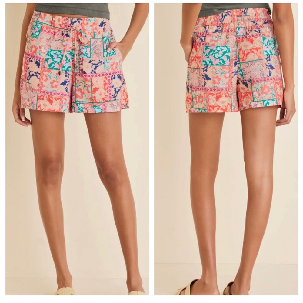 Venus Venetian Patchwork cotton linen easy shorts Size XL